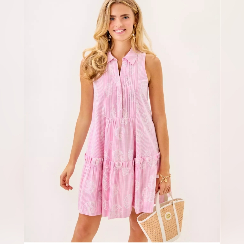 NWT Lilly Pulitzer Sleeveless Pink Popover Dress - M